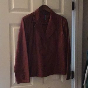 Garnet colored non-leather jacket